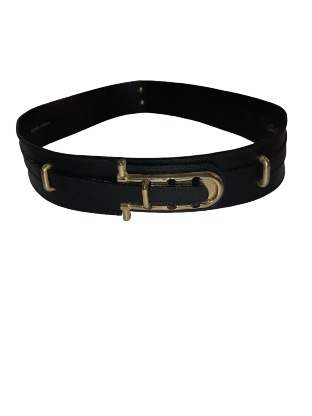 Women's Valÿn Belt, Size 90, Black and Gold